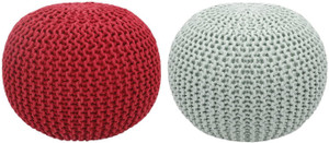ballirams fabric pouf finish color - red light blue pre assembled
