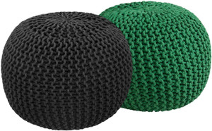 ballirams fabric pouf finish color - black green pre assembled