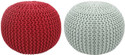 Balliram's Fabric Pouf (Finish Color - Red, Light Blue, Pre Assembled)