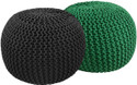 Balliram's Fabric Pouf (Finish Color - Black, Green, Pre Assembled)