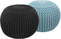 Balliram's Fabric Pouf (Finish Color - Black, Light Blue, Pre Assembled)