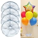 Balloon Stand Base,4 Pack Reusable Weight Bearing Bag for Table Balloon Stand,3 Lb Max Each (Transparent)