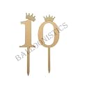 Balloonistics Acrylic Number 10 Golden Acrylic Shiny Cake Topper, Gold, 1 X Number 10 Acrylic Shiny Cake Topper Decorations