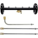 16 Inch Dual-Function Undercarriage Cleaner, Surface Cleaner for Pressure Washer, Underbody Car Wash Water Broom with 2 Piece Extension Wand and 90 Degree Angled Wand
