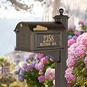 Balmoral Side Plaques Mailbox Post Package - Quick-Ship-Bronze