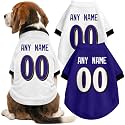 Baltimore Dog Clothes Jersey Style Custom Pet T Shirt with Personalized Name Number for Small Medium Large Dogs