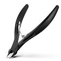 BALUCA Nail Cuticle Trimmer – Professional Stainless Steel Cuticle Clippers Nail Cuticle Remover Tool, Precision Nail Nippers Professional for Dead Skin, Cuticle Cutter with Ergonomic Handle (Black)