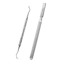 BALUCA Toenail File for Thick Nails & Ingrown Relief | Heavy Duty Metal Emery Board with Toenail Lifter for Seniors, Coarse Grit & Durable Stainless Steel Design (Silver, 1.0, Count, 180/240 Grit)