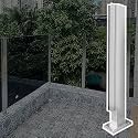 Balustrade Panels Pillar with Slots &amp; Base, Heavy Duty Glass Panel Fencing Railing Column for Guardrails/partitions/terraces, Vitreous Banisters Post(B-Edge,Height 32in/80cm)