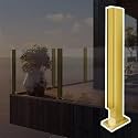 Balustrade Panels Pillar with Slots &amp; Base, Heavy Duty Glass Panel Fencing Railing Column for Guardrails/partitions/terraces, Vitreous Banisters Post(A-Edge,Height 24in/60cm)