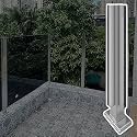 Balustrade Panels Pillar with Slots &amp; Base, Heavy Duty Glass Panel Fencing Railing Column for Guardrails/partitions/terraces, Vitreous Banisters Post(B-Corner,Height 36in/90cm)