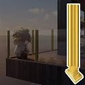 Balustrade Panels Pillar with Slots &amp; Base, Heavy Duty Glass Panel Fencing Railing Column for Guardrails/partitions/terraces, Vitreous Banisters Post(A-Corner,Height 36in/90cm)