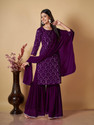Balveer Creation Women Kurta Sharara Dupatta Set