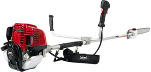 balwaan bx-35 4 stroke side pack crop cutter with chainsaw attachment fuel grass trimmer