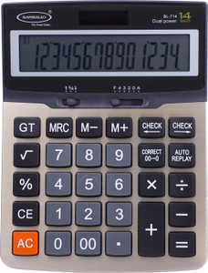 bambalio 14 digits bl-714 large display with metallic panel  3 years warranty basic  calculator