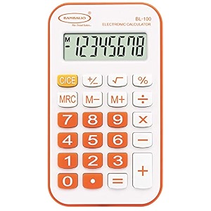 bambalio 8 digits bl-100 portable pocket calculator with 3 years warranty orange