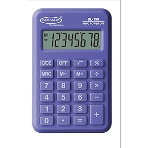 bambalio 8 digits bl-150 pocket size electronic calculator 3 years warranty purple