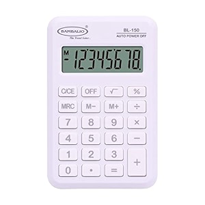 bambalio 8 digits bl-150 pocket size electronic calculator 3 years warranty white