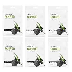 bamboo charcoal natural glowing sheet mask 22 ml pack of-6