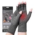 Bamboo Compression Arthritis Gloves for Men &amp; Women - Fingerless Carpal Tunnel Wrist Hand Brace Gloves for Arthritis Pain