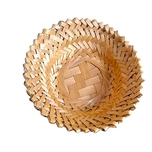 bamboo  eco-friendly multiutility wicker farmer39s basket homekitchengift decorationfood serving bowl 12  12 inch round depth5 inch off-white