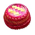 Bamboo | Eco-Friendly Multiutility Wicker Farmer's Basket Home,Kitchen,Gift Decoration,Food Serving Bowlth (12 * 12 inch round depth5 inch, pink)