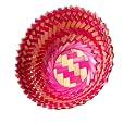 Bamboo | Eco-Friendly Multiutility Wicker Farmer's Basket Home,Kitchen,Gift Decoration,Food Serving Bowl(9 * 9inch round depth 4 inch, pink)