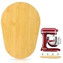 Bamboo Mixer Slider Compatible with Kitchen aid Bowl Lift 5-8 Qt Stand Mixer - Kitchen Countertop Storage Mover Sliding Caddy for Kitchen Aid 5-8 Qt Mixer (5.5-8 Qt with Foot Slot - Natural)