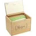Bamboo Recipe Box Set (includes 50 recipe cards and 24 dividers)