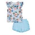 Bamboo Viscose Toddler Girls Summer Outfits Shorts Set 2-6Y
