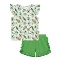 Bamboo Viscose Toddler Girls Summer Outfits Shorts Set 2-6Y