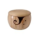 Bamboo Yarn Bowl with Removable Lid -Wooden Yarn Bowl on All Occasions for Moms and Grandmothers-5.91x3.15inch