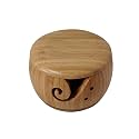 Bamboo Yarn Bowl with Removable Lid -Wooden Yarn Bowl Mothers Day Present on All Occasions for Moms and Grandmothers-5.91x3.15inch