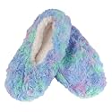 BambooMN Women's Fuzzy Patterned Non-Slip Lined Slippers, Home &amp; Travel