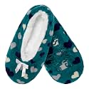 BambooMN Women's Fuzzy Patterned Non-Slip Lined Slippers, Home &amp; Travel
