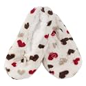 BambooMN Women's Fuzzy Patterned Non-Slip Lined Slippers, Home &amp; Travel