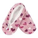 BambooMN Women's Fuzzy Patterned Non-Slip Lined Slippers, Home &amp; Travel