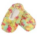 BambooMN Women's Fuzzy Patterned Non-Slip Lined Slippers, Home &amp; Travel