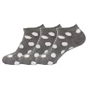 BambooMN Women's Super Soft Aloe Infused Fuzzy Nylon Spa Socks - Size 4-8 - Grey Dots - 3 Pairs