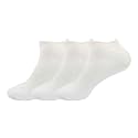 BambooMN Women's Super Soft Aloe Infused Fuzzy Nylon Spa Socks - Size 4-8 - Solid White - 3 Pairs