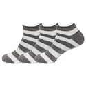 BambooMN Women's Super Soft Aloe Infused Fuzzy Nylon Spa Socks - Size 9-12 - Grey Stripes - 3 Pairs