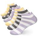 BambooMN Women's Aloe Infused Fuzzy Nylon Moisturizing Spa Socks - Asst L - Size 9-12 - 6 Pairs