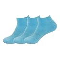 BambooMN Women's Super Soft Aloe Infused Fuzzy Nylon Spa Socks - Size 9-12 - Solid Blue - 3 Pairs