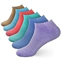BambooMN Women's Aloe Infused Fuzzy Nylon Moisturizing Spa Socks - Asst H - Size 9-12 - 6 Pairs