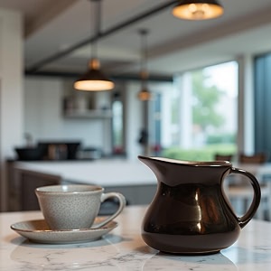 bamby black ceramic 400 ml 1 piece creamer tea milk or greavy pot oven otg and microwave safe black
