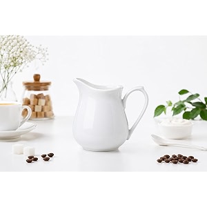 bamby white porcelain sauce boat 310 ml 1-piece for serving gravy tea milk coffee