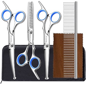 bamlue dog grooming scissors stainless steel professional anti-rust shears set pet grooming scissors for dogscats