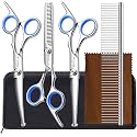 BamLue Dog Grooming Scissors Stainless Steel Professional Anti-Rust Shears Set Pet Grooming Scissors for Dogs/Cats
