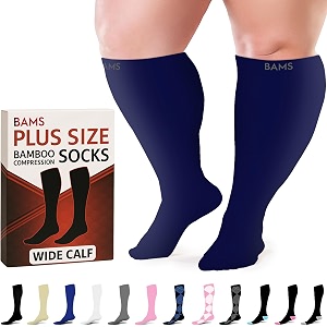 bams compression socks women amp men- premium bamboo ultra soft no-smell 15-20 mmhg
