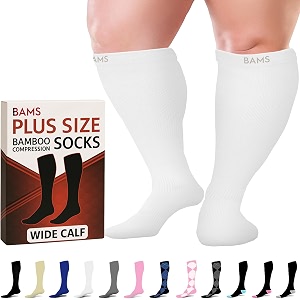 bams compression socks women amp men- premium bamboo ultra soft no-smell 15-20 mmhg